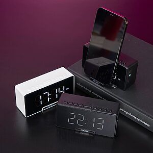 Caixa de Som Multimídia com Relógio e Suporte para Celular-104065 – A PARTIR DE 50 UNID. - Imagem 3