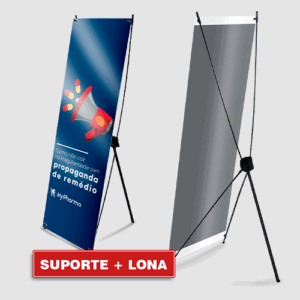 Banner Modelo X - Lona 300g 60x160 cm - A PARTIR DE 2 UNID.