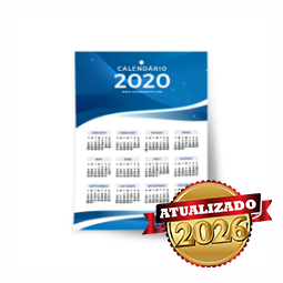 Calendário de Parede 21x30cm - A PARTIR DE 250 UNID.