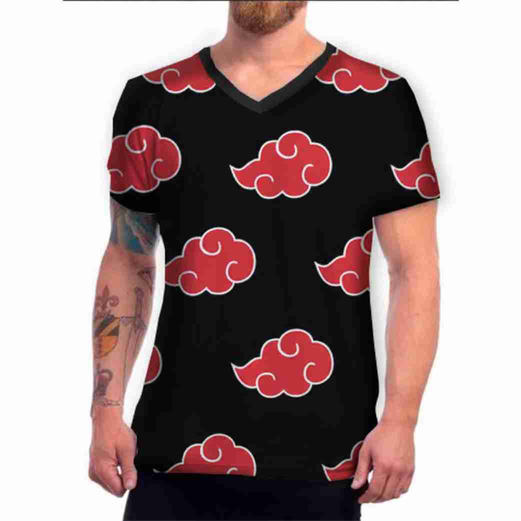 Camisa com Gola V de Poliéster com Gravação Total - A PARTIR DE 15 UNID.