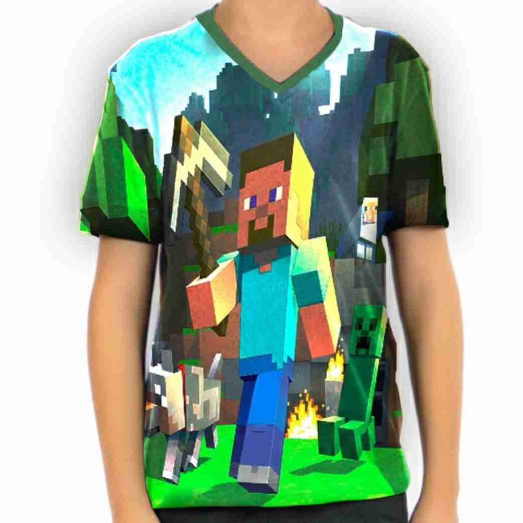 Camisa Infantil Gola V de Poliéster com Gravação Total - A PARTIR DE 15 UNID.